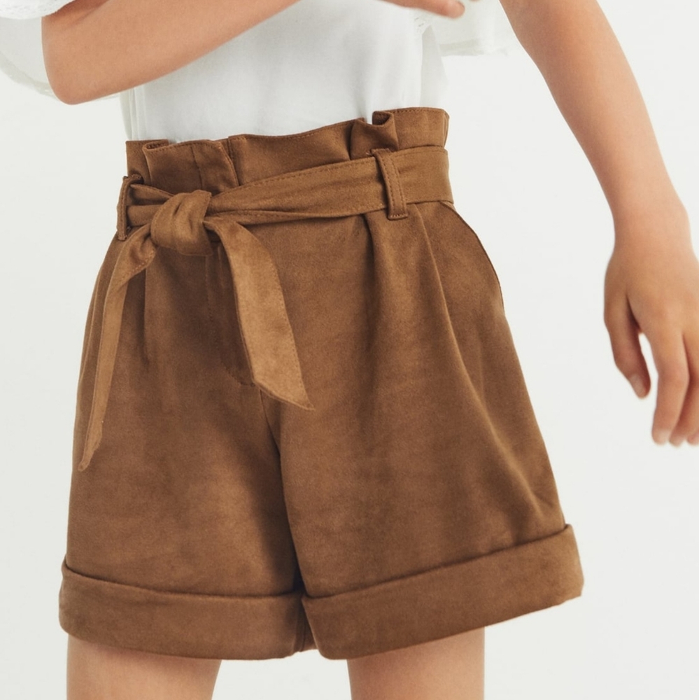 💖 Zara Kids Faux Suede Shorts - Size 8